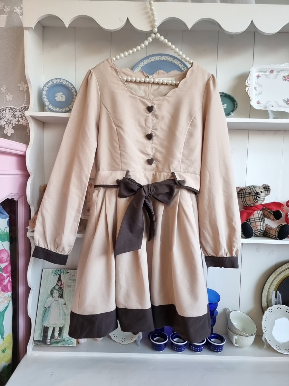 하트버튼 리본원피스 상품이미지1