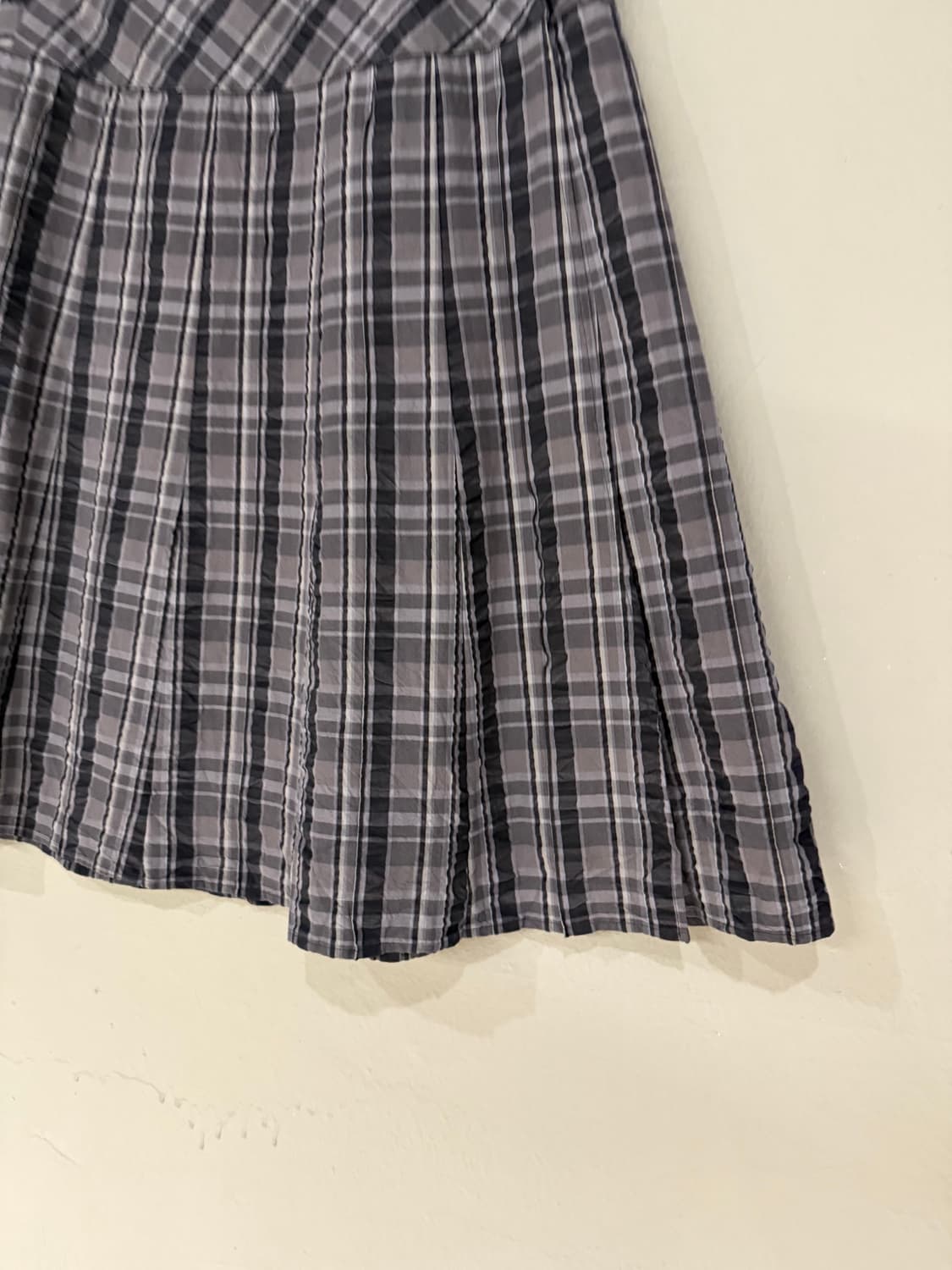 check pattern wrap design midi skirt 상품이미지6