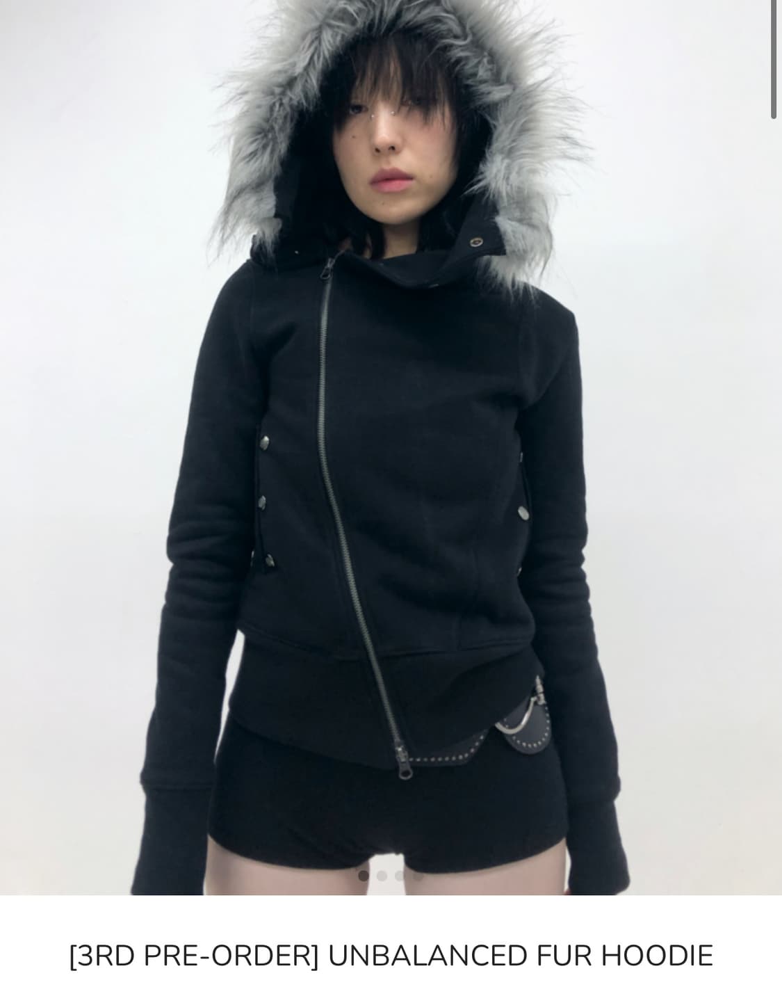 Unbalanced fur hoodie 상품이미지1
