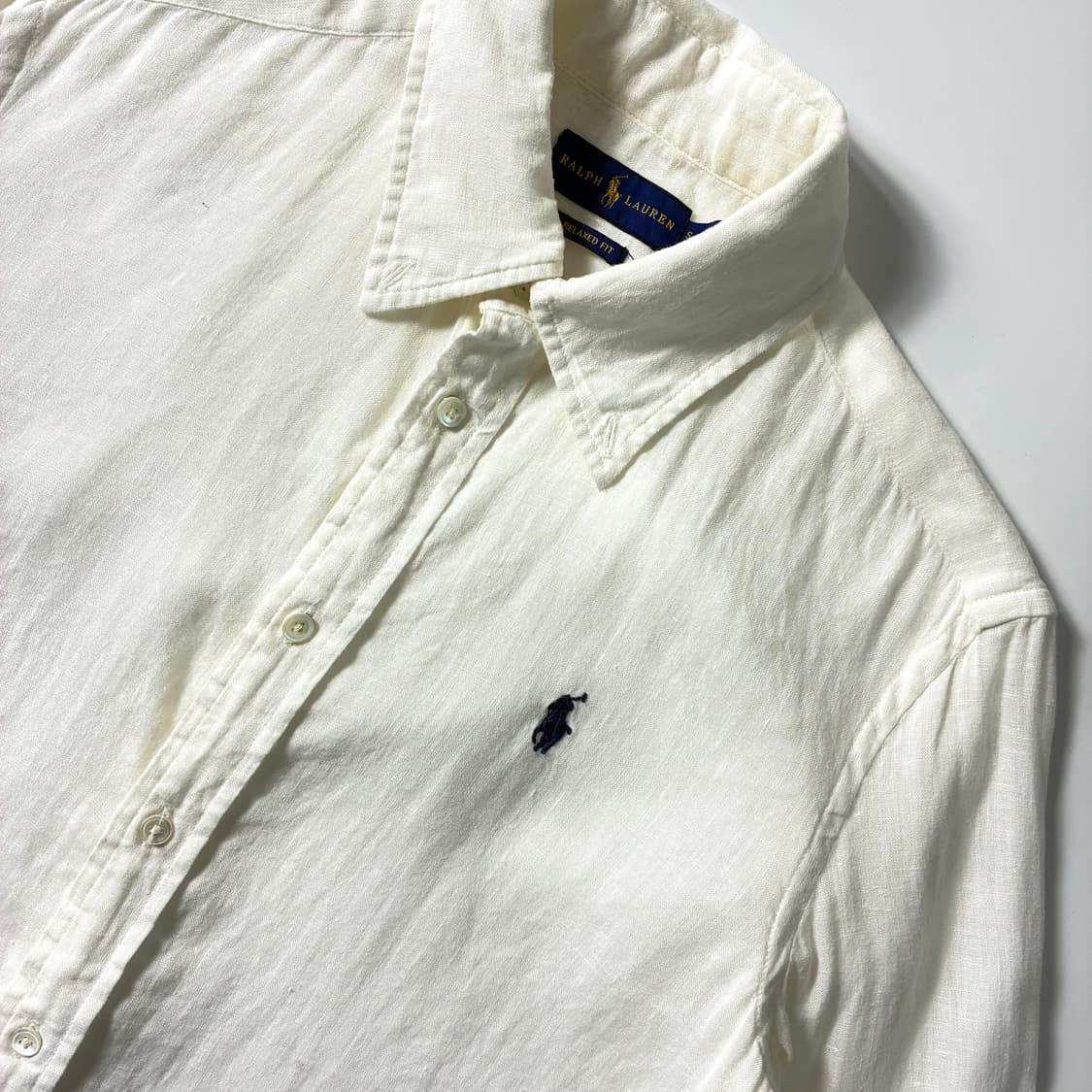 Polo  폴로 랄프로렌 자수 린넨 화이트 셔츠  상품이미지2