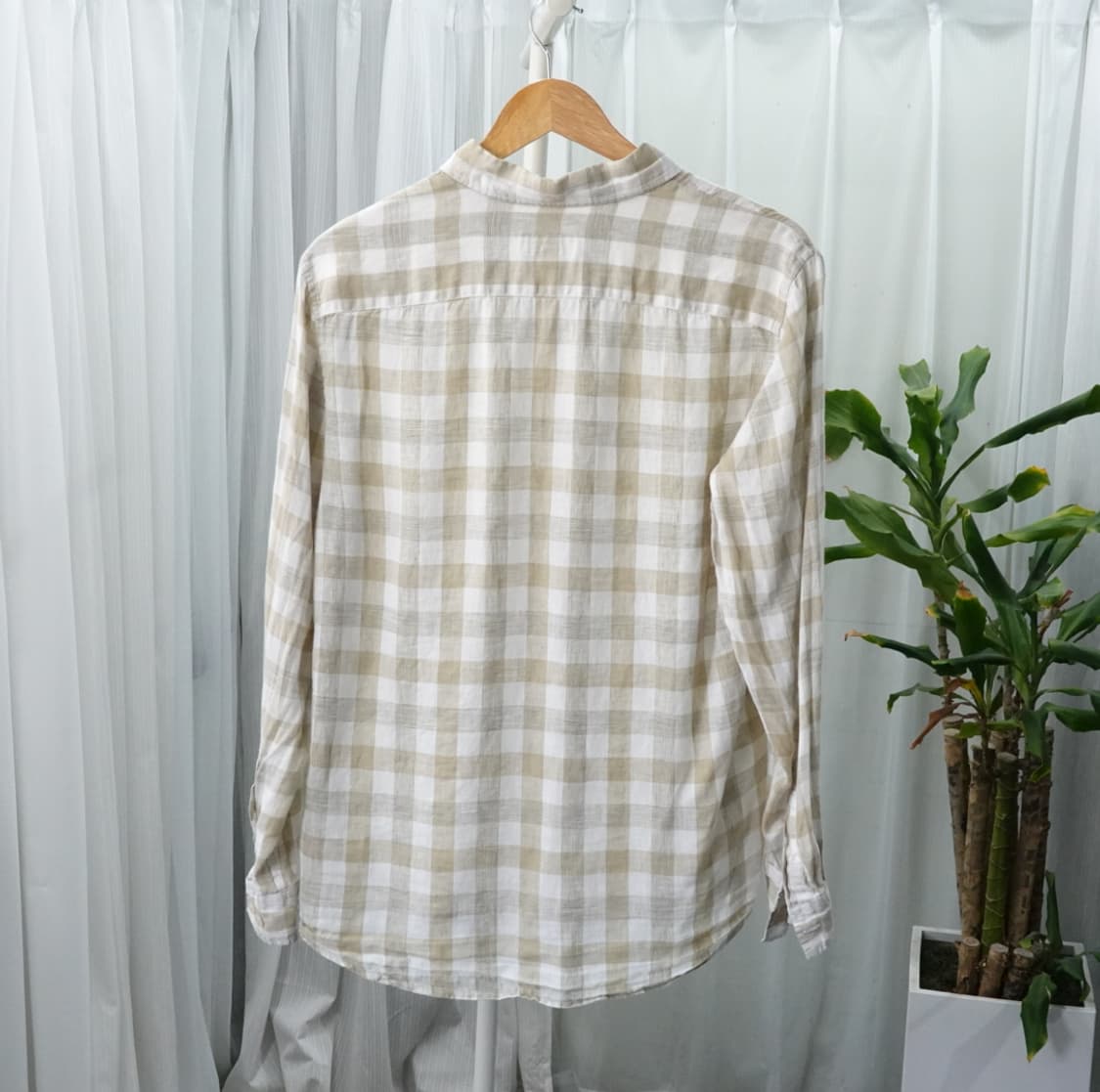 라코스테 체크 린넨 셔츠 (슬림핏) 1928 상품이미지2