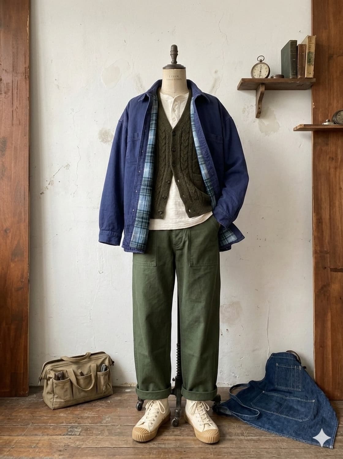  네이비 워크 셔츠 자켓 상품이미지1