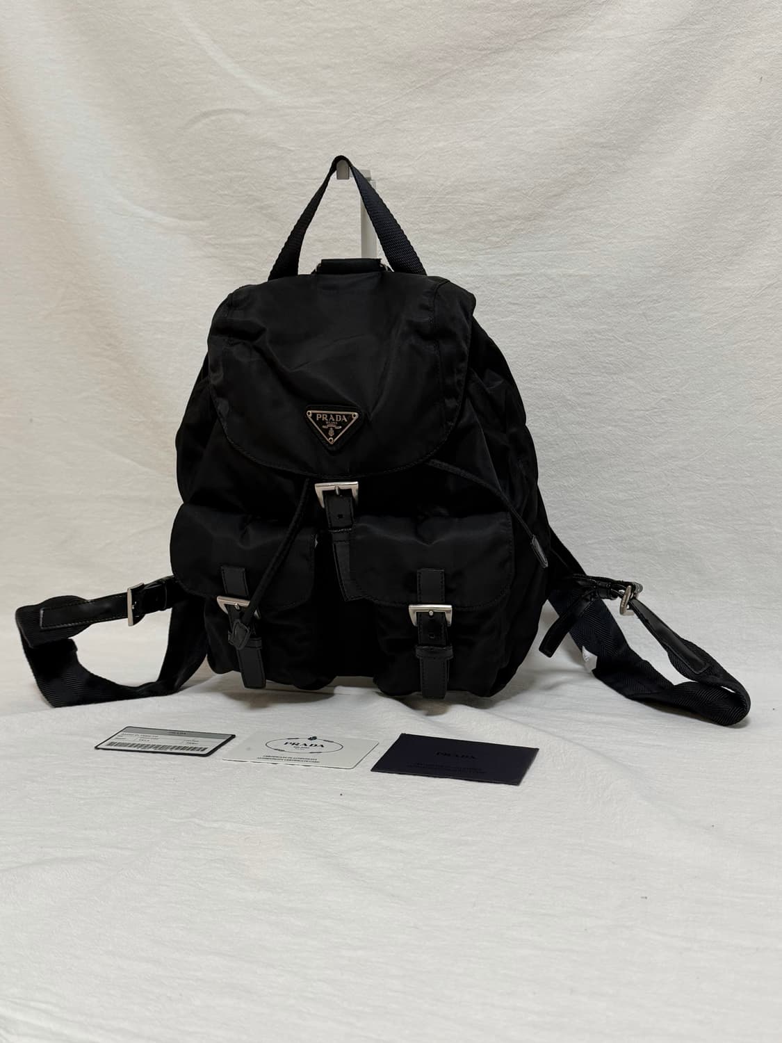(A급)정품 프라다 포코노 나일론 투포켓 스몰 백팩 블랙(게런티있음) 상품이미지4