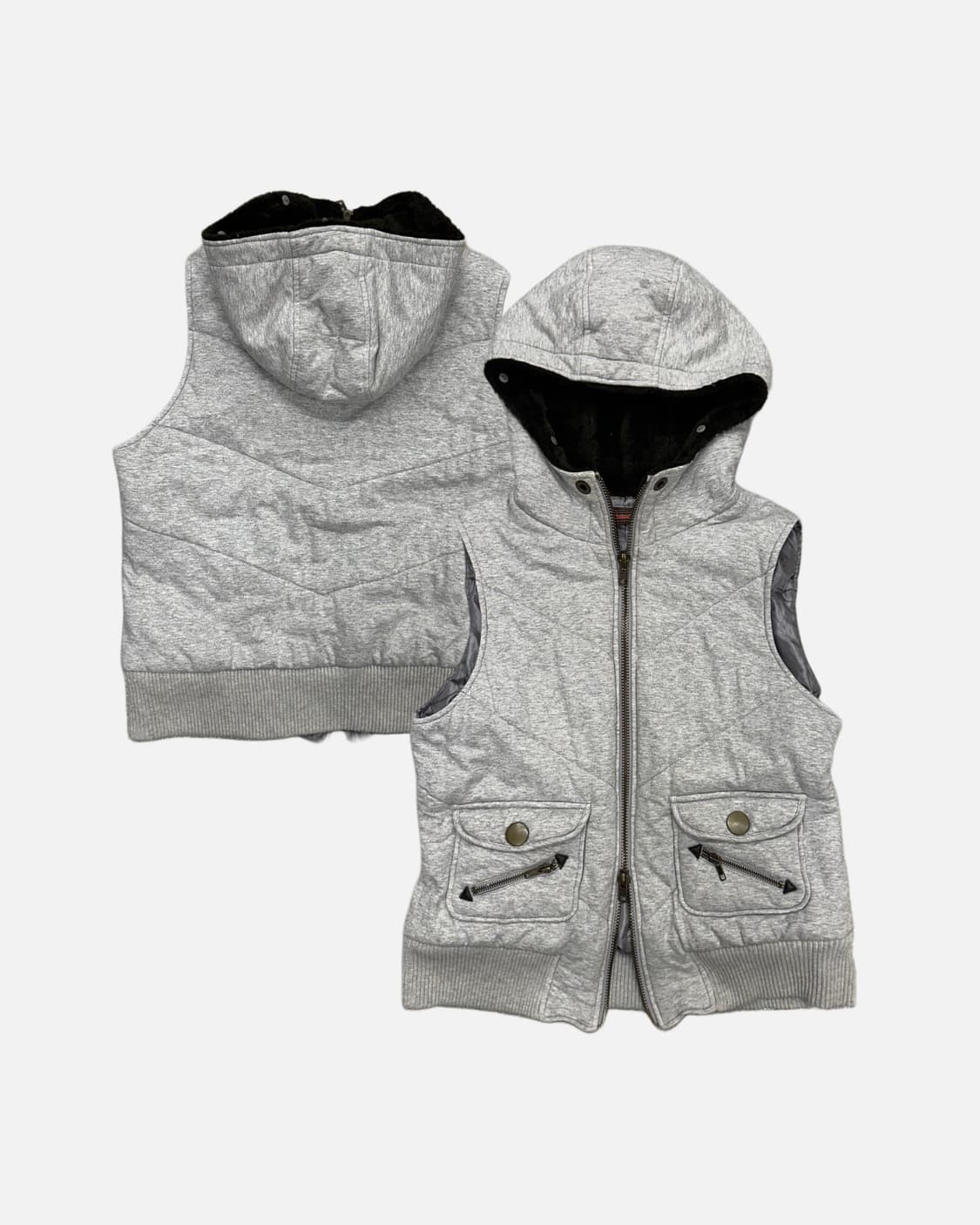 grey hood vest jacket 상품이미지1