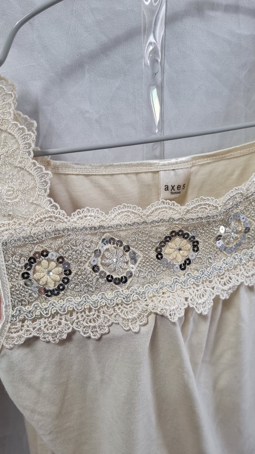 엑시즈팜 axes femme 레이스 끈나시 블라우스 상품이미지3