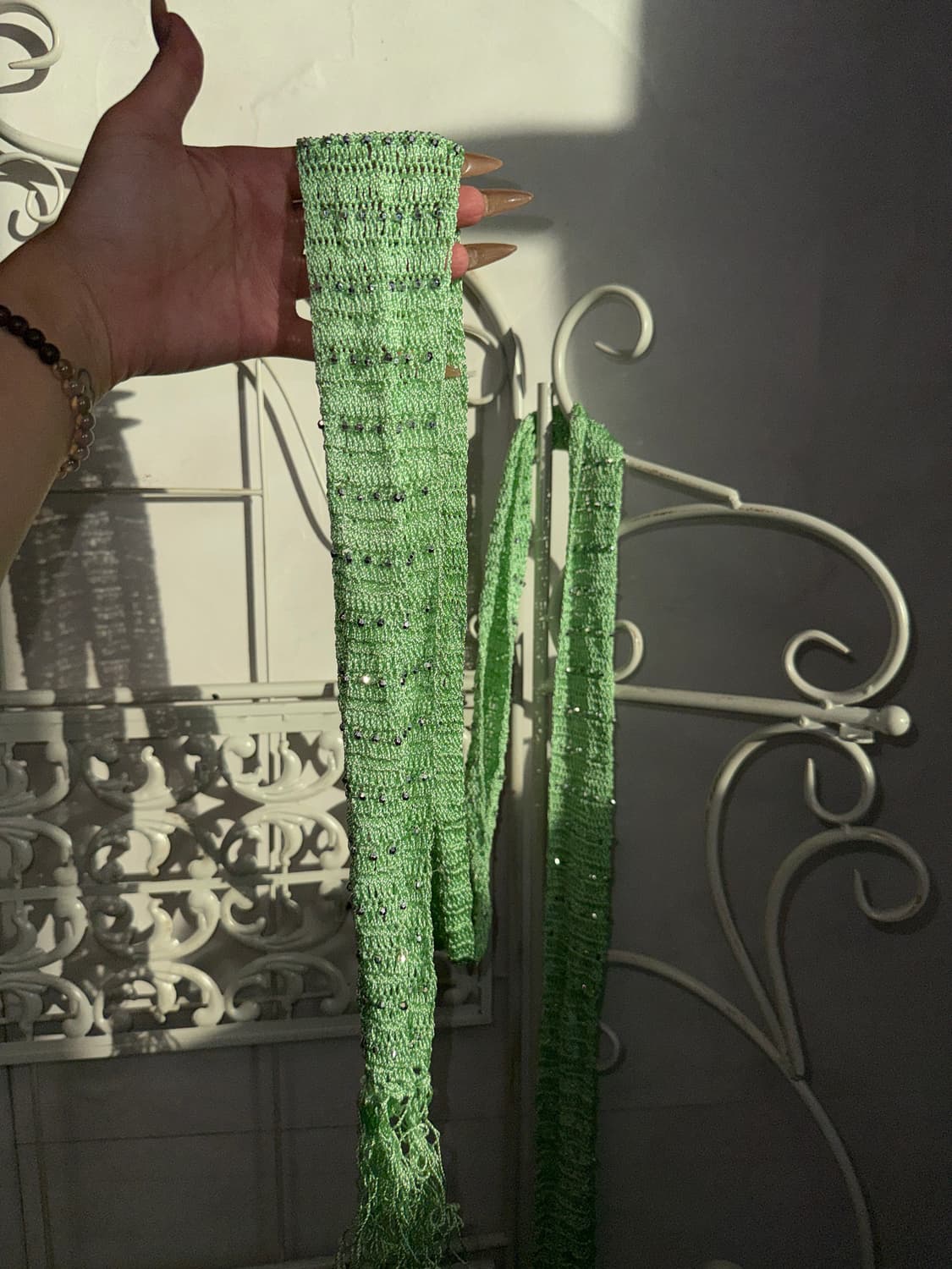 Melon mint summer knit beads scarf 상품이미지4