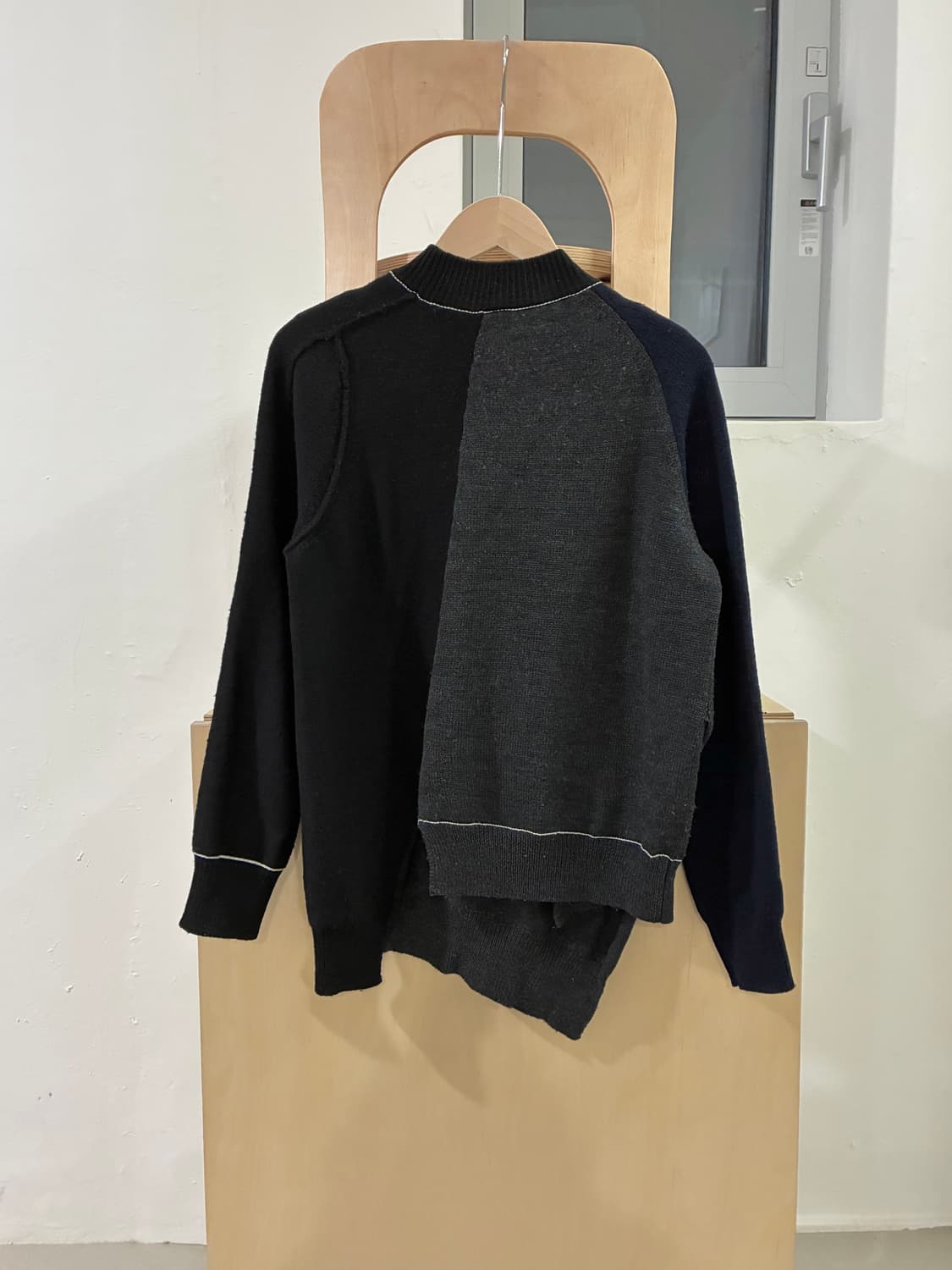 요지 야마모토 와이즈 비대칭 니트 상품이미지4