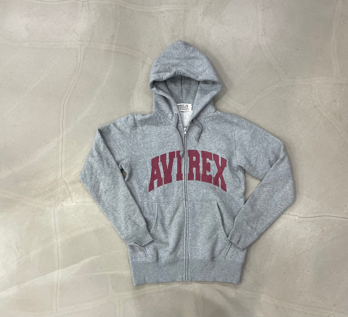 아비렉스 아치 로고 그레이 후드 집업M 상품이미지1