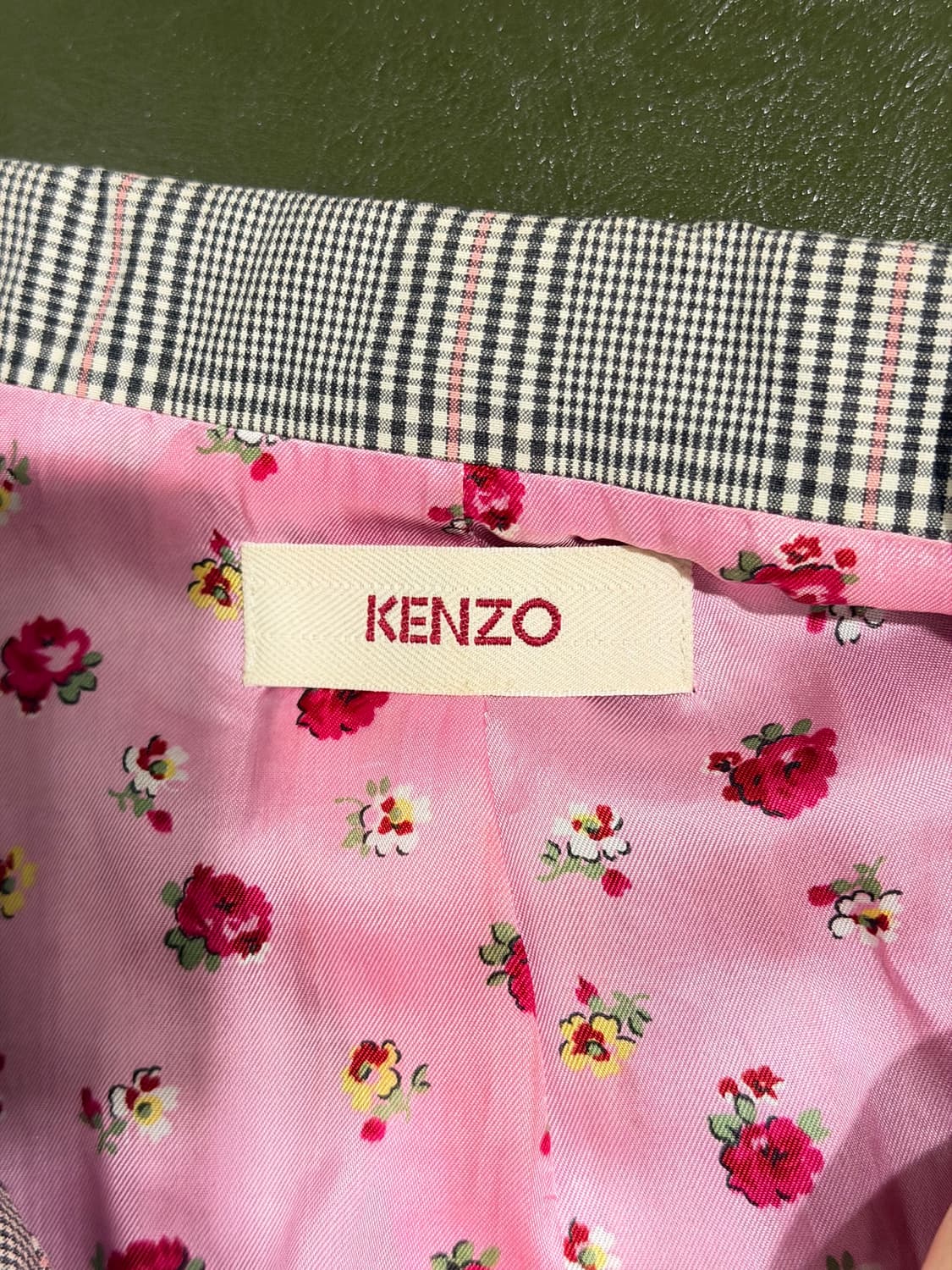 KENZO 체크 퍼프 소매 자켓 S 정품 상품이미지3