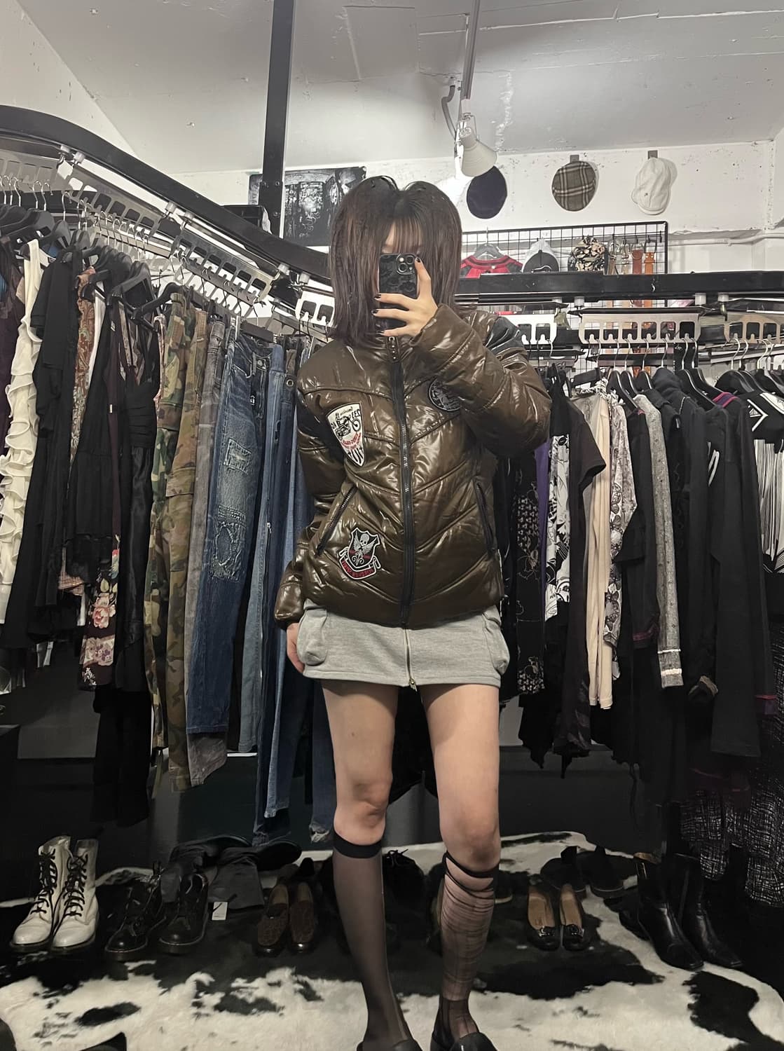 펑크 브라운 글로우 패딩 상품이미지1