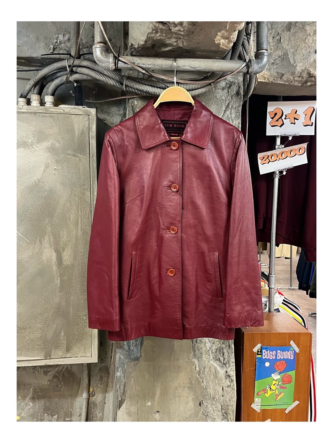 빈티지 양가죽 레더 자켓 레드 #csz3595 상품이미지1