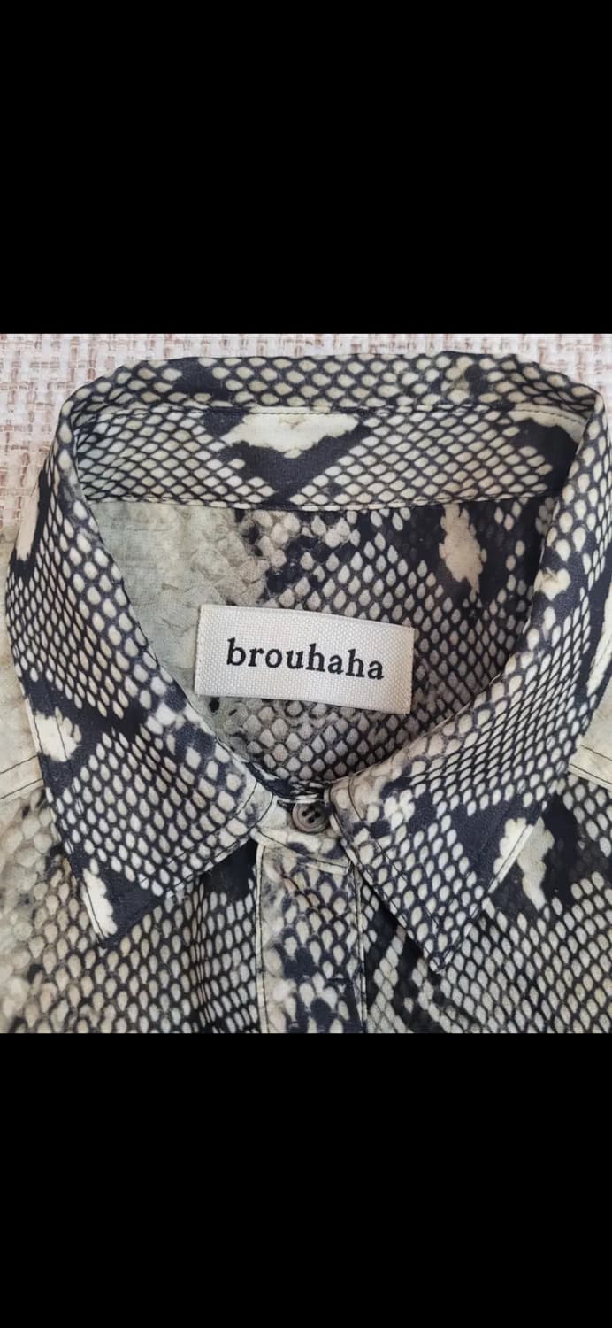 부루하하 brouhaha 뱀피 패턴 시스루 셔츠 상품이미지6