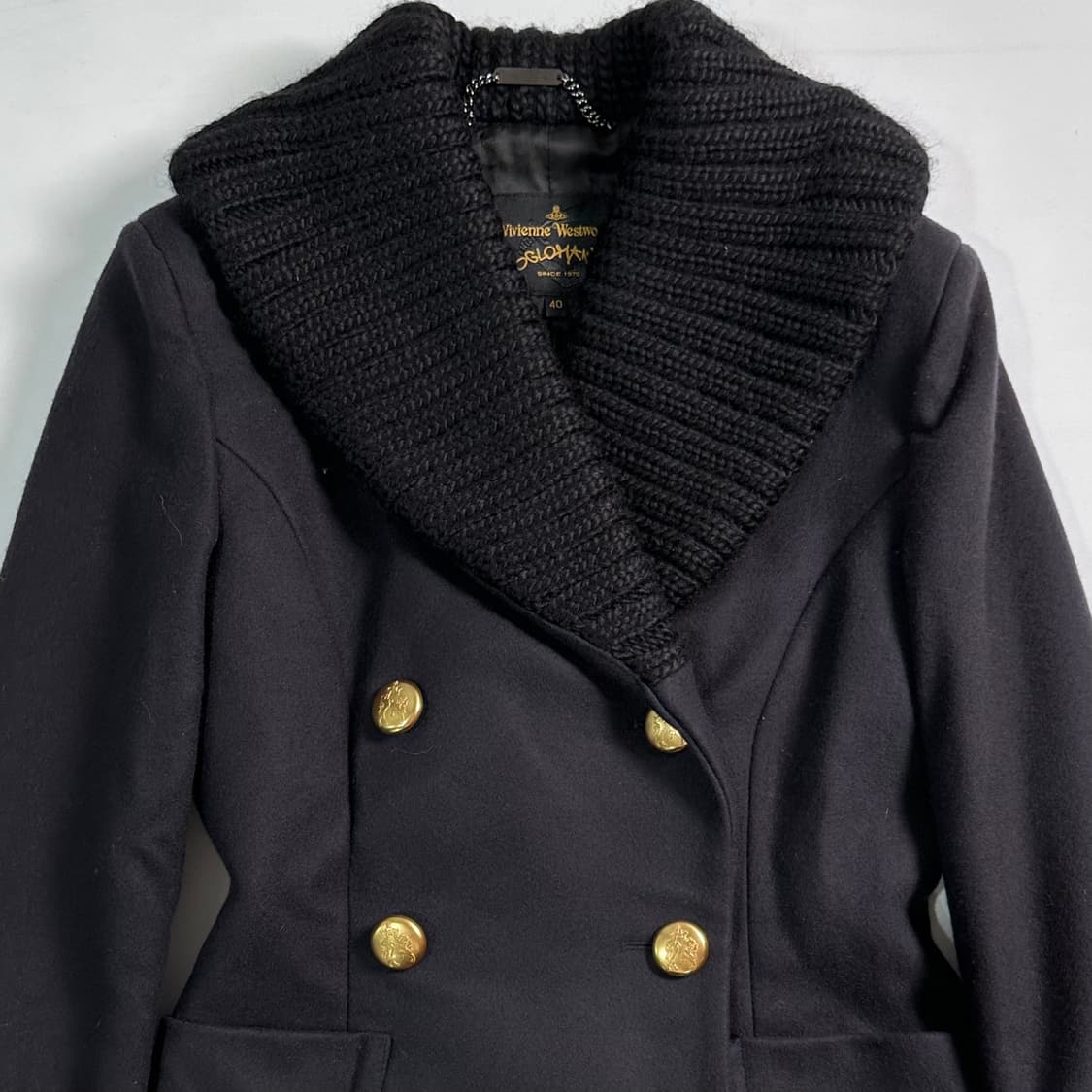 비비안웨스트우드 다크네이비 금장 하프코트 상품이미지2