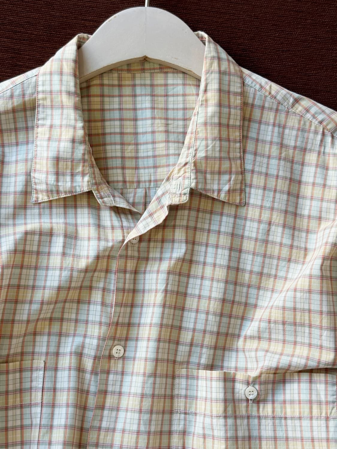Light cotton big silhouette check shirt 상품이미지5