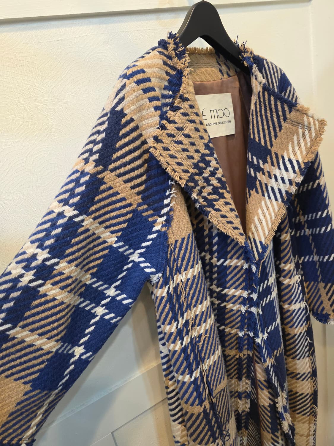 데무 한정판 하운드투스 트위드 롱 코트 상품이미지3