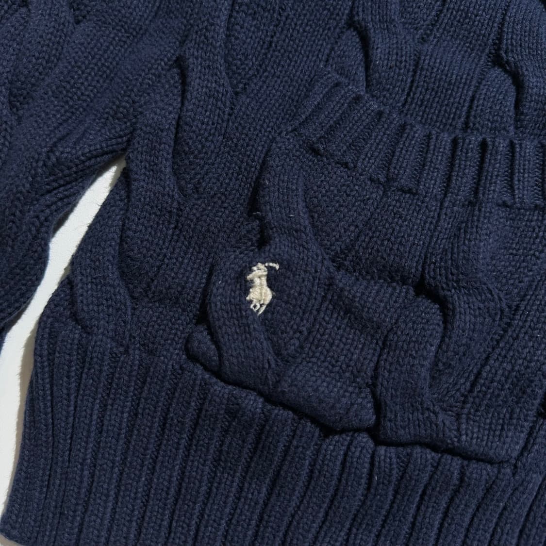 폴로 랄프로렌 포니로고 포켓 케이블 크롭 가디건 상품이미지4