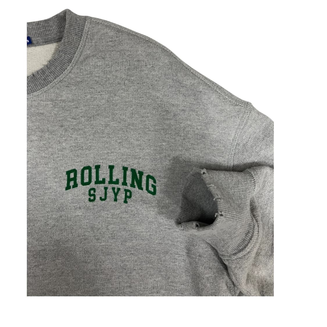 SJYP 데미지 프린팅 맨투맨 티셔츠 S 상품이미지4