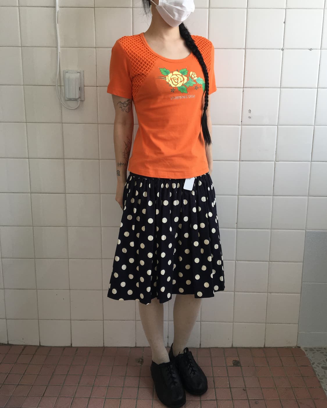 Lace up point dot pattern skirt 상품이미지6