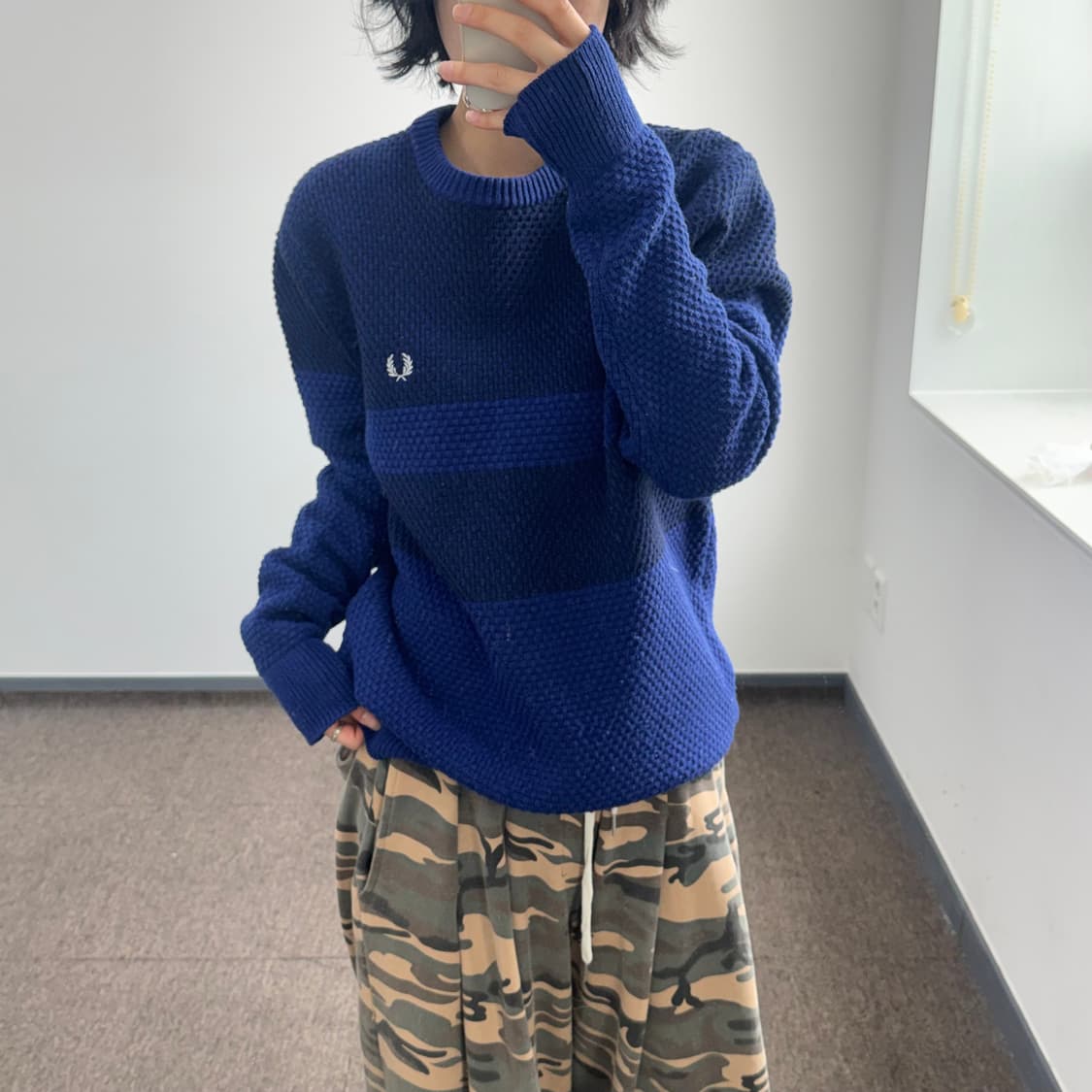 Fredferry 프레드페리 블루 네이비 니트  상품이미지1