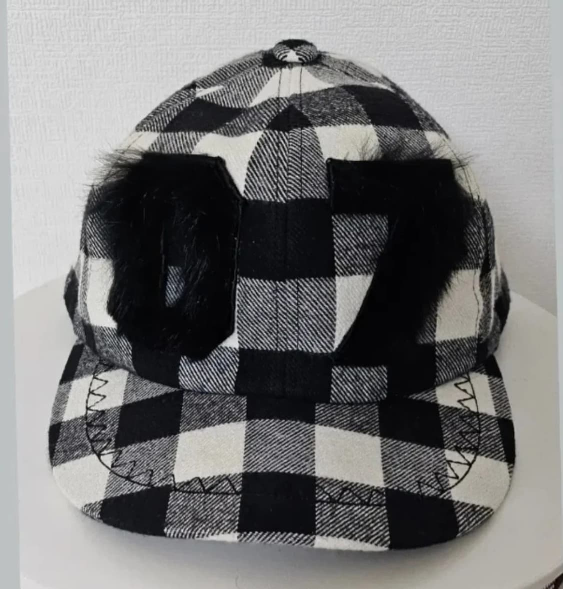 Lucky & Chouette 체크 퍼 모자 새제품 FREE 상품이미지1