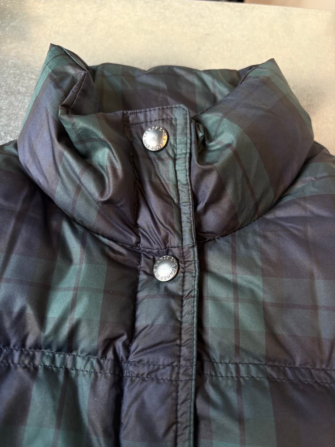 Lands End 타탄 체크 다운 베스트 상품이미지3