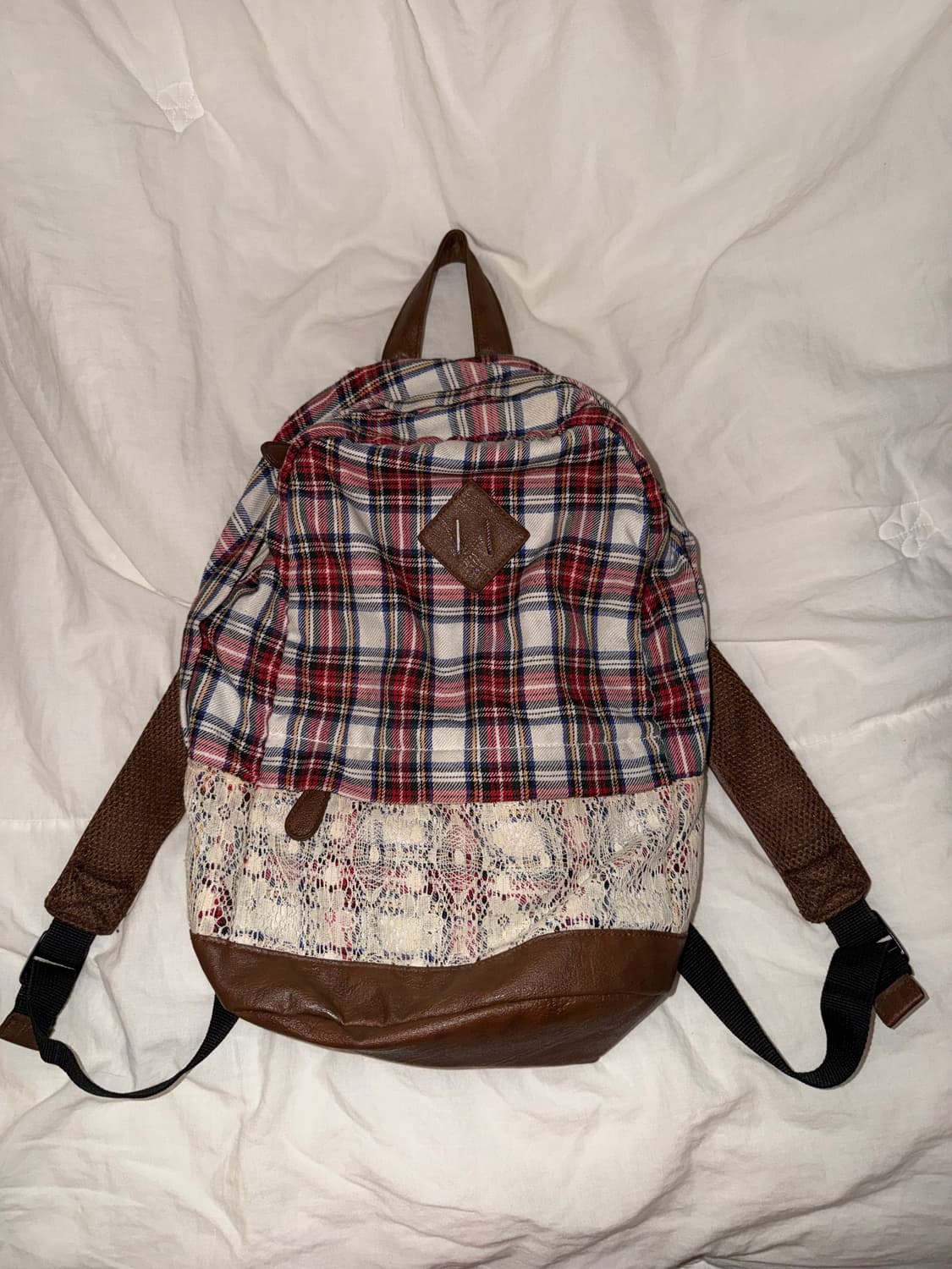 일본 빈티지 체크백팩 모리걸 하구미 딸기초코 도트 땡땡이 상품이미지6