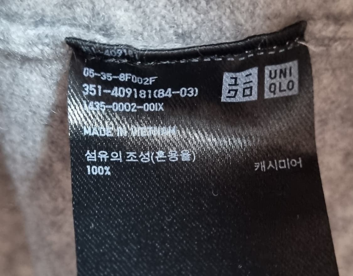 M ) 유니클로 그레이 캐시미어100% 니트  상품이미지4