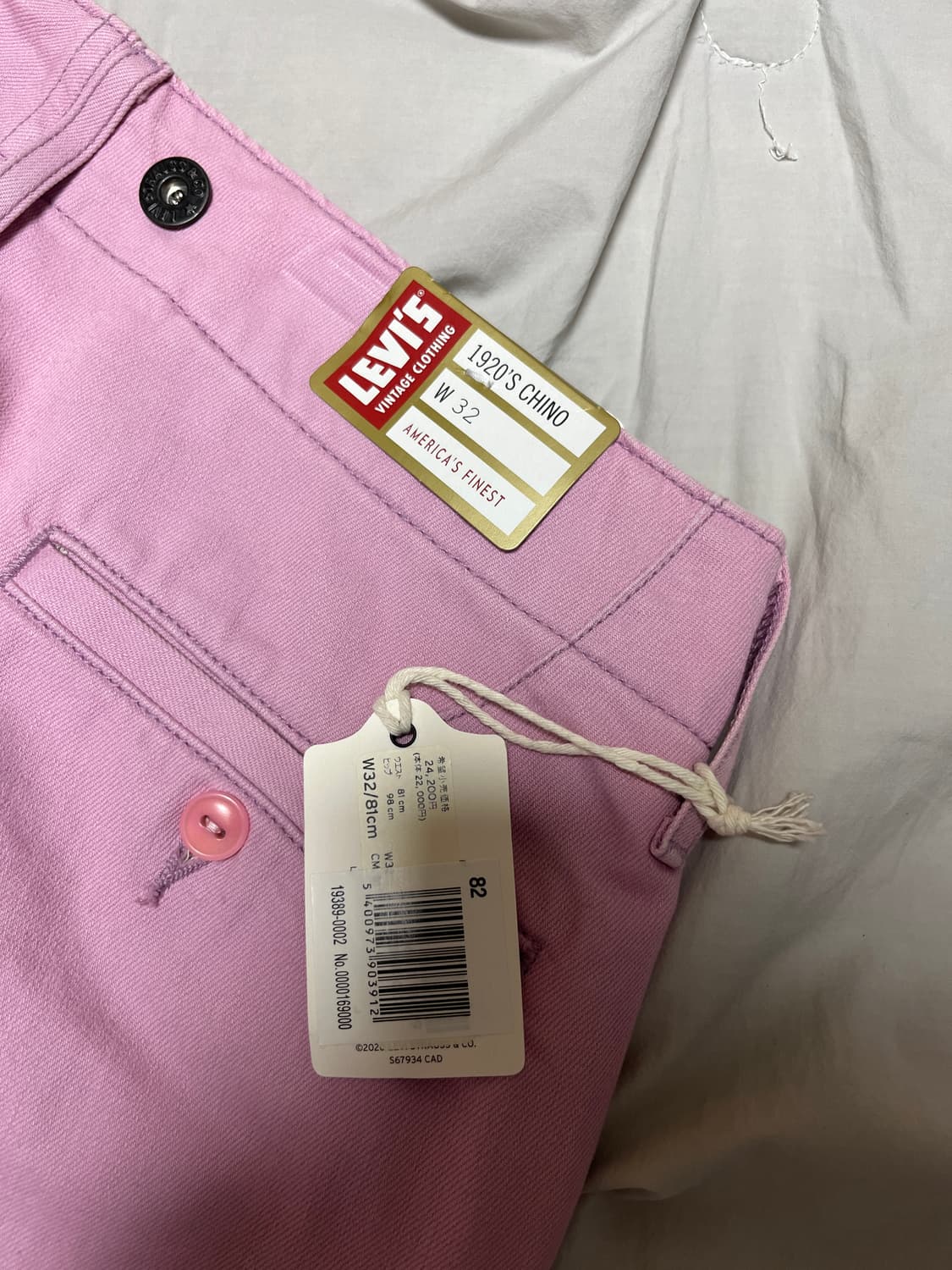 [32] LVC 20s 치노 팬츠 핑크 새상품 상품이미지7