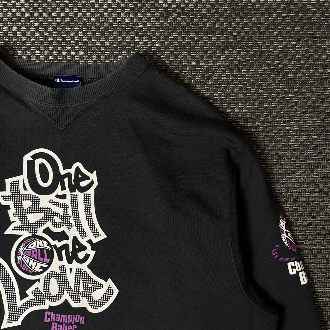 챔피온 블랙 바스켓볼 로고 맨투맨 상품이미지3