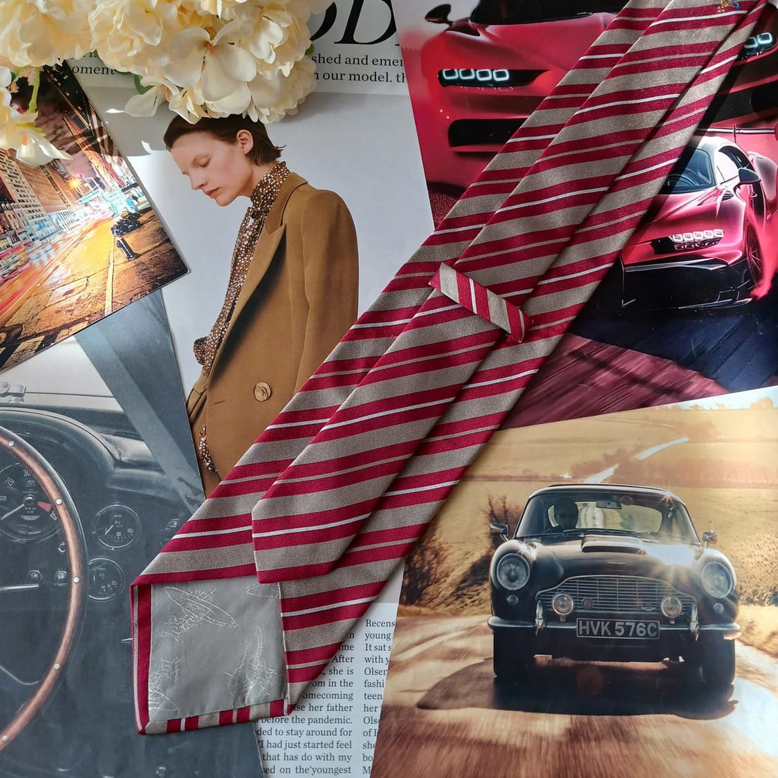 비비안웨스트우드 실크 스트라이프 넥타이 8.8cm A등급 A19478
 상품이미지5