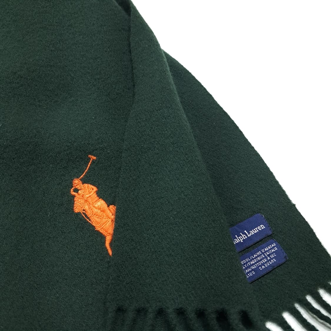 MX387 폴로 랄프로렌 100% 램스울 포레스트 그린 빅포니 자수 머 상품이미지5