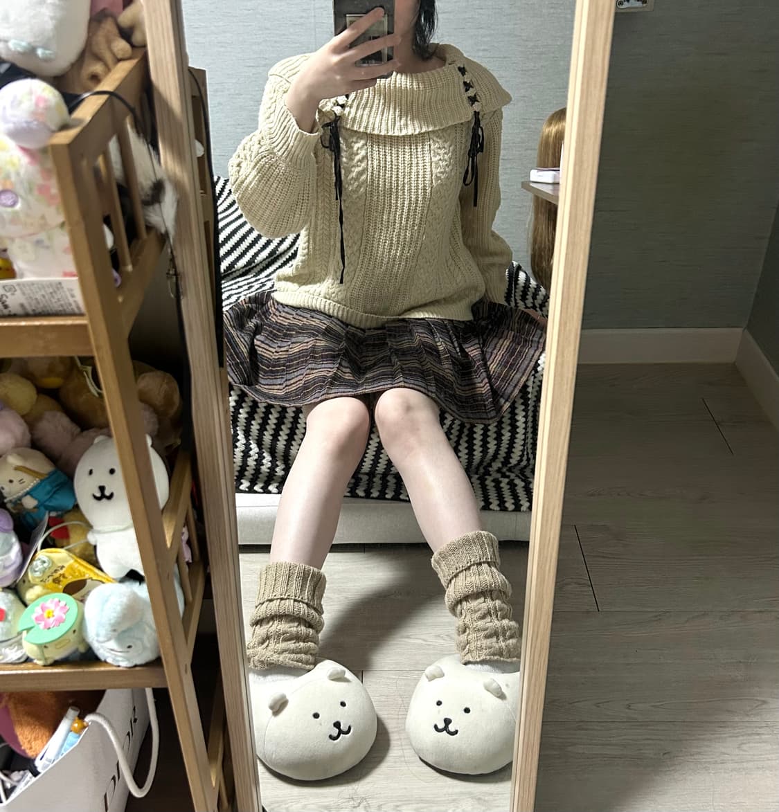 엑시즈팜 모리걸 꽈베기 리본 니트 상품이미지4