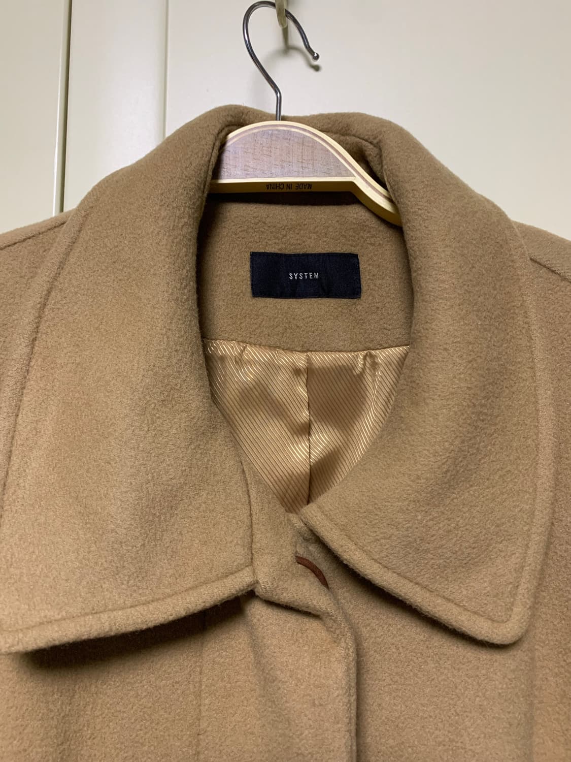 시스템 100%모직 코트 양가죽배색 상품이미지6