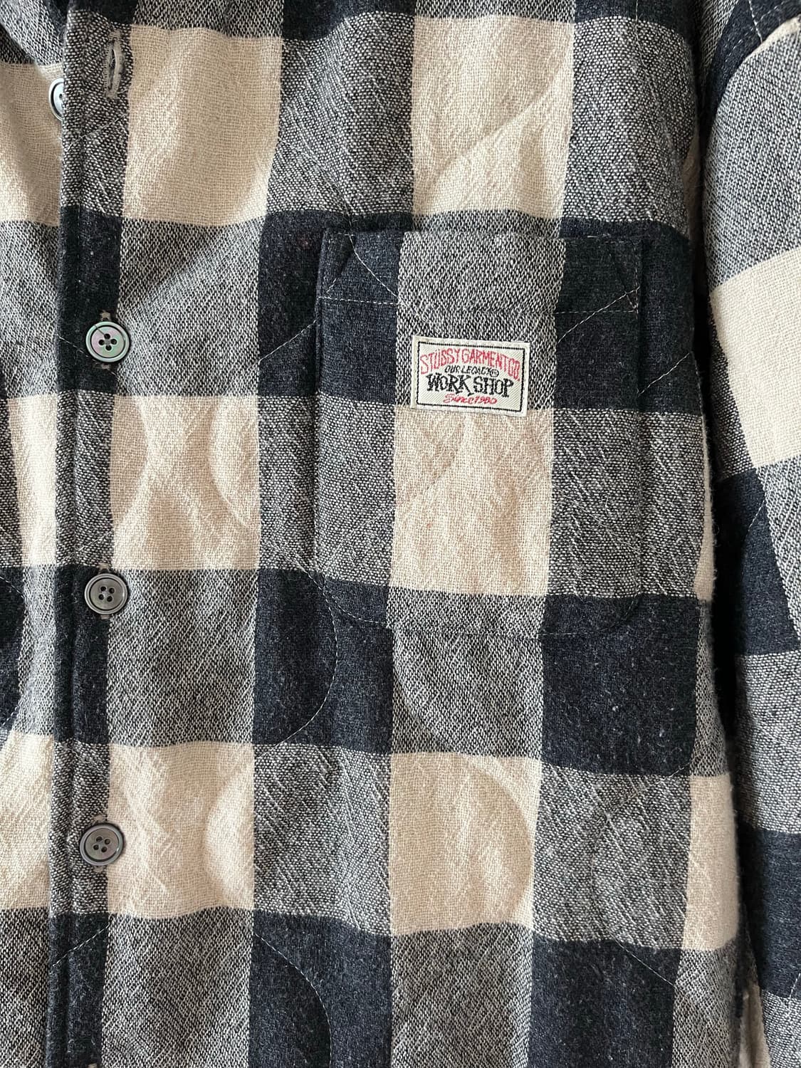 스투시 아워레가시 워크샵 보로우드 자켓 그레이 베이지 체크 상품이미지6