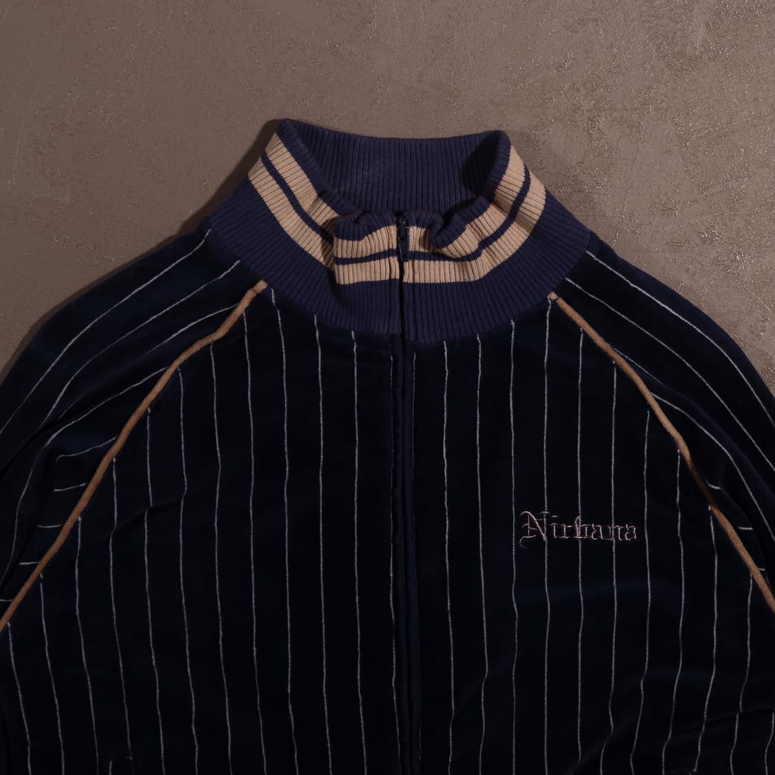 일본빈티지 벨벳 스트라이프 집업자켓 상품이미지2