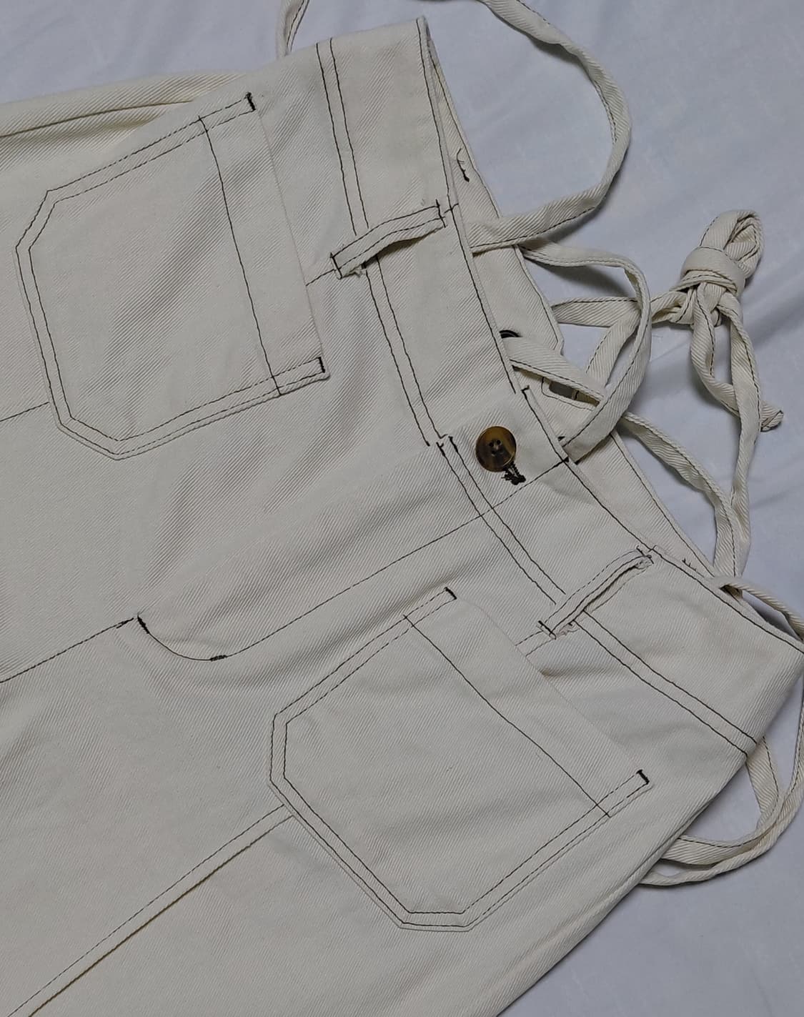 [M] earth music&ecology 스티치 와이드 팬츠 (Ecru 상품이미지2