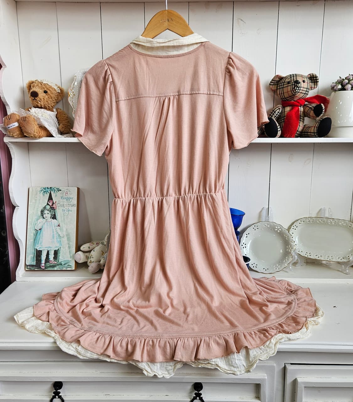 0327(Axes Femme) 레이어드 배색 원피스 상품이미지5