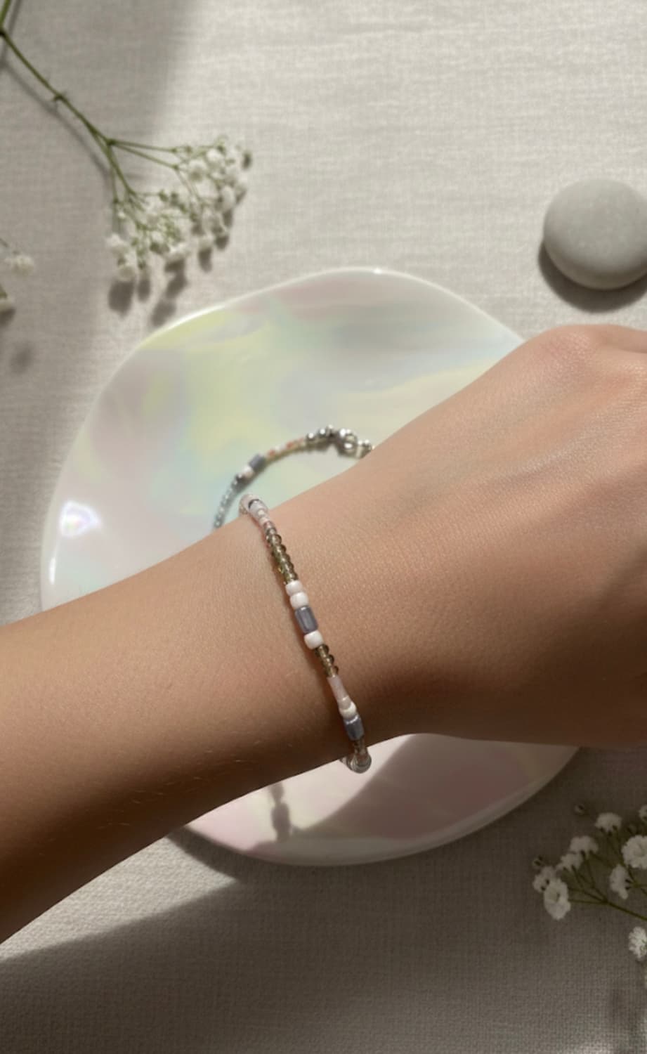 라이트 스톤 파스텔 비즈 팔찌 상품이미지1