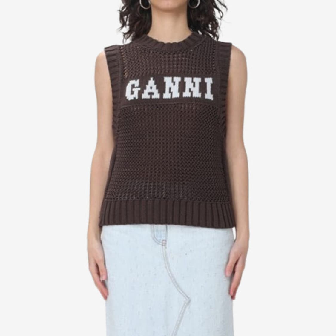 가니 니트조끼 브라운 상품이미지2