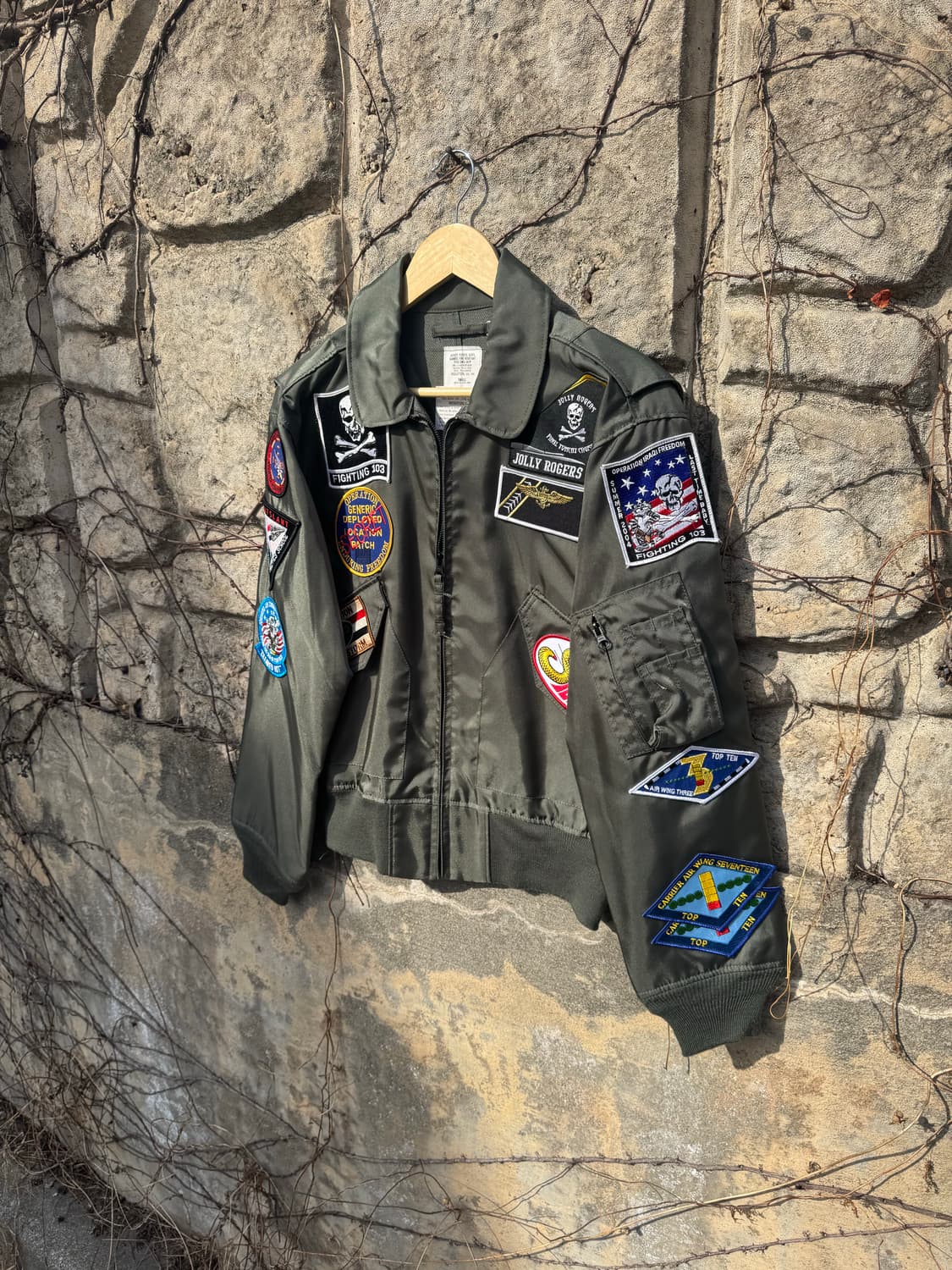 휴스턴 제팬 미군 미공군 복각 cwu-36p 항공 점퍼 자켓 풀패치 상품이미지3