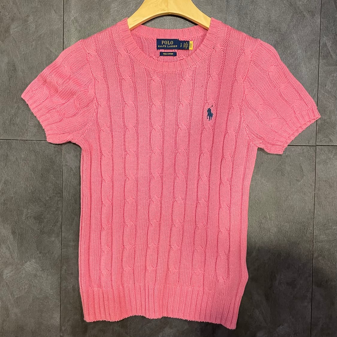 [IM] polo 폴로랄프로렌 꽈배기 핑크 반팔니트 상품이미지3