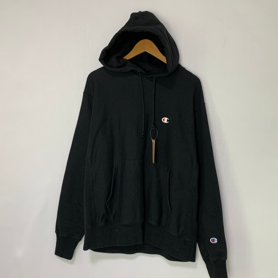 챔피온 베이직 기모 후드티 블랙 L 남녀공용 빈티지 상품이미지2