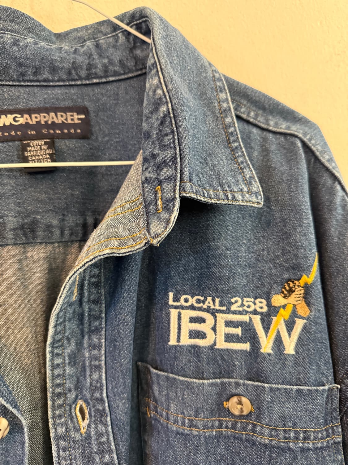 Apparel Canada IBEW Local 25 데님 워크셔츠 xl 상품이미지2
