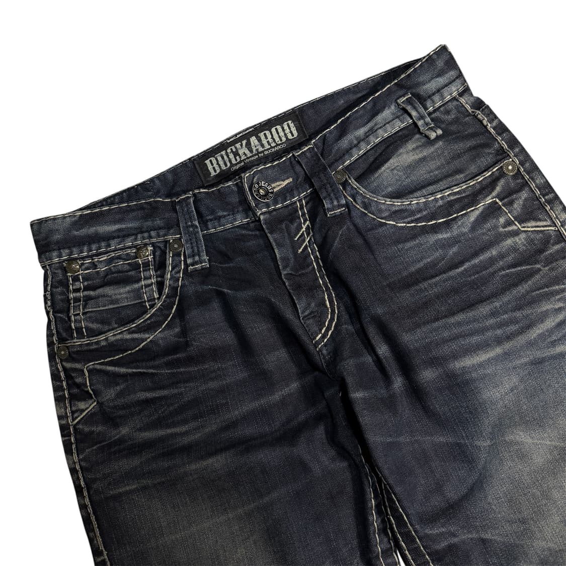 버커루 새깅 와이드 워싱 디테일 데님팬츠 상품이미지4