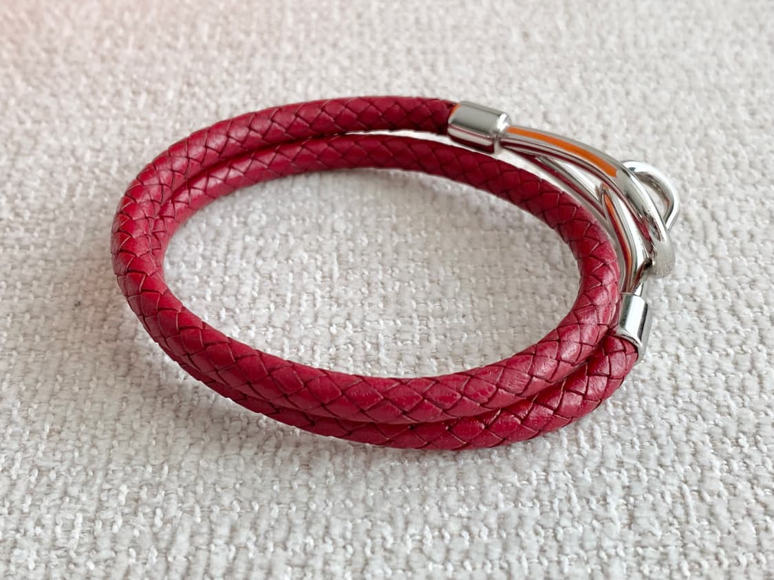 에르메스 점보 버건디 레드 은장 팔찌 2way 타입 상품이미지5