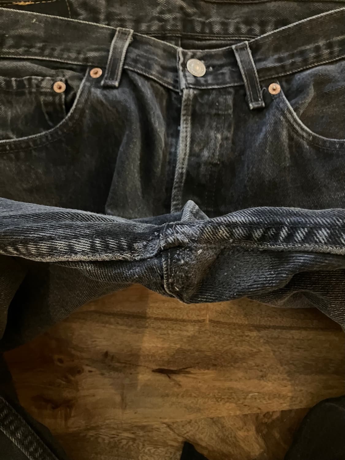 90s USA 빈티지 리바이스 501 블랙 데님 팬츠 상품이미지8