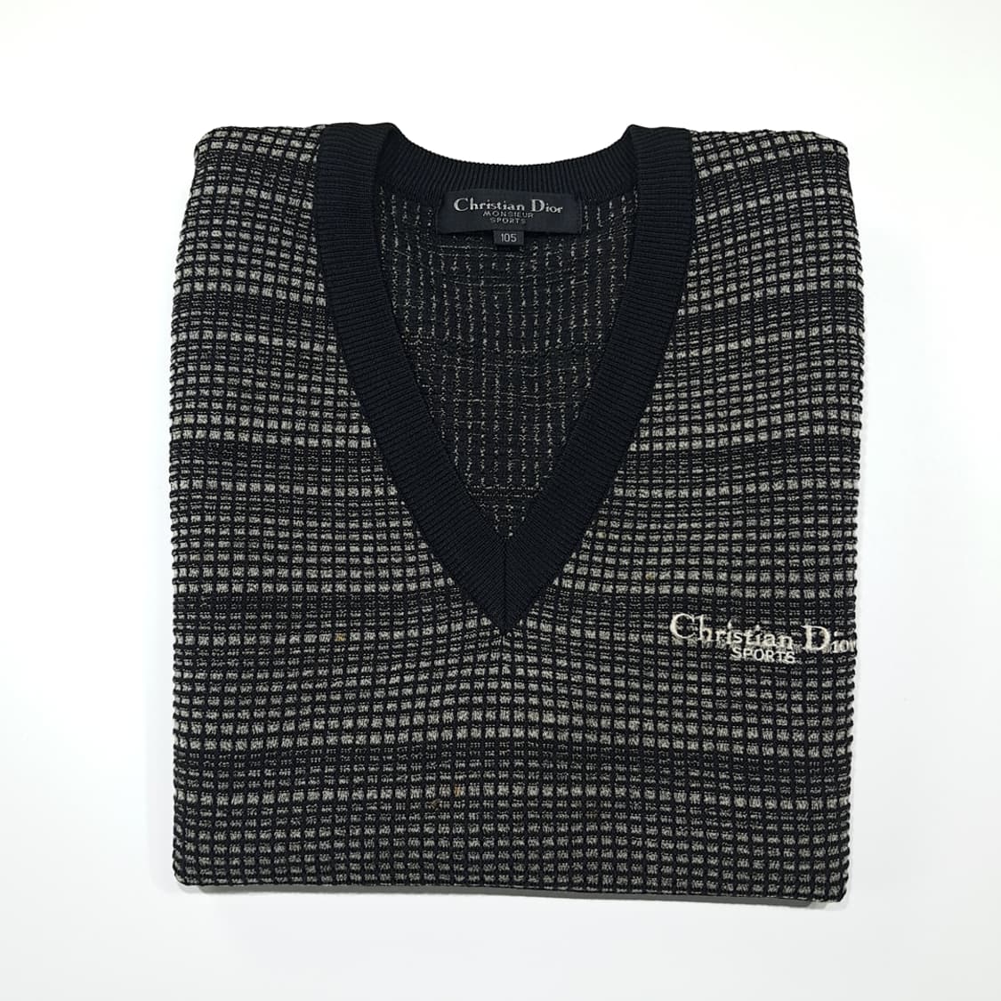 CK029 XL 디올 90s 브이넥 블랙 니트조끼 베스트 상품이미지8