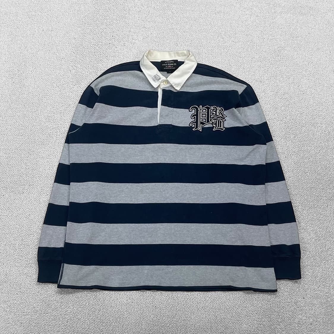 폴로 진스 컴퍼니 크레스트 로고 스트라이프 럭비 티셔츠 상품이미지1