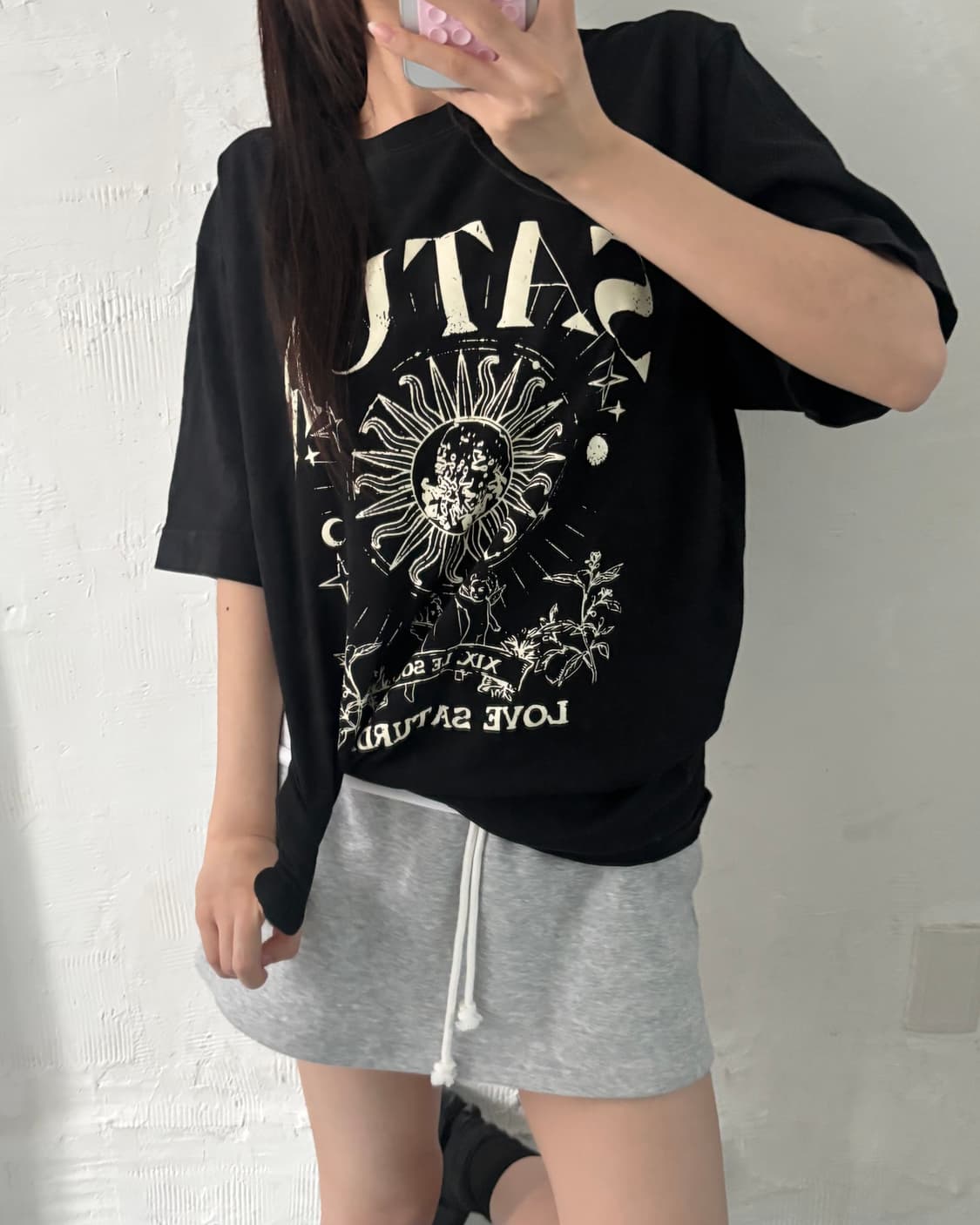Satur 세터 블랙컬러 타로 그래픽 티셔츠 상품이미지2