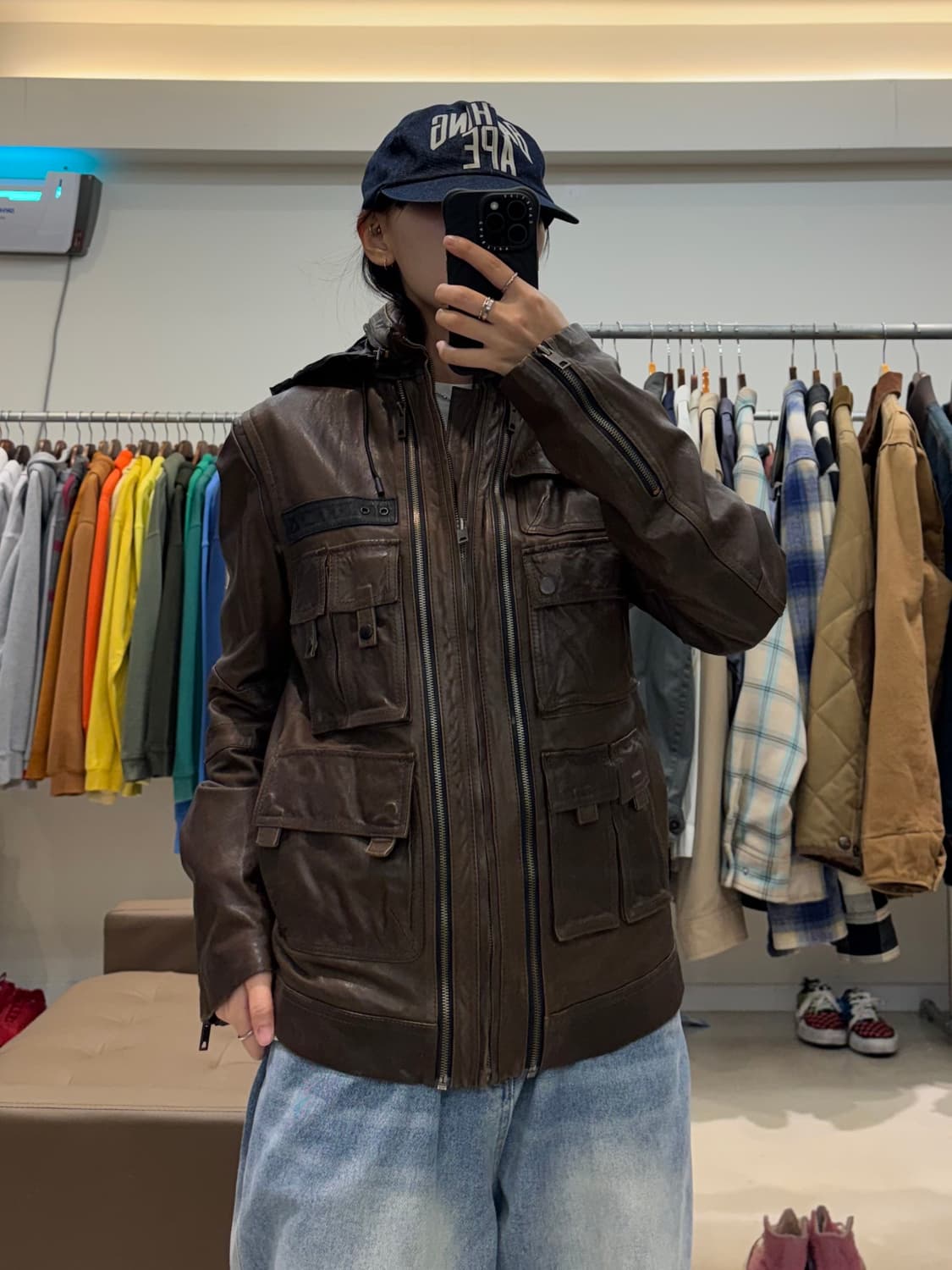 솔리드 옴므 멀티 포켓 레더자켓 상품이미지6